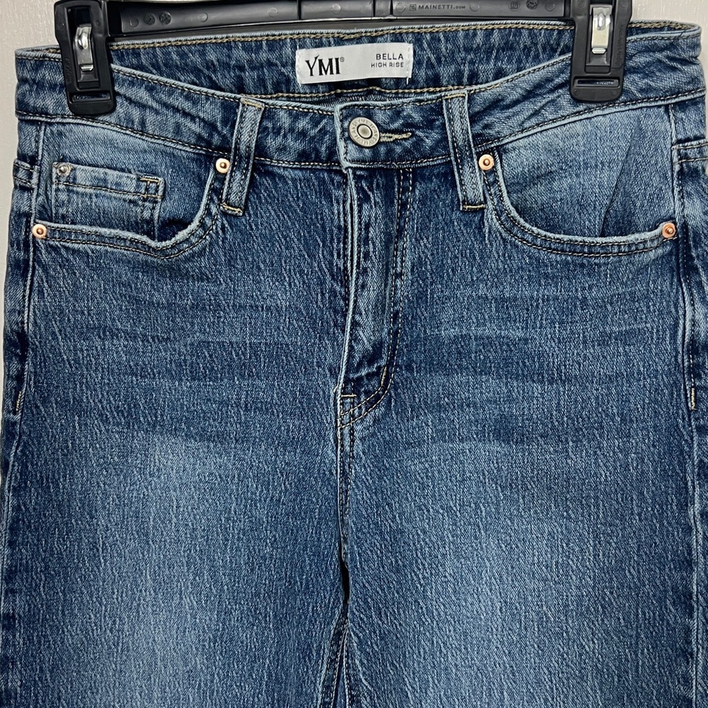 37. YMI Women's Luxe Bella Wide leg, Hise Rise Jeans, Sz. 5/27, Worn once, EUC - Picture 5 of 14
